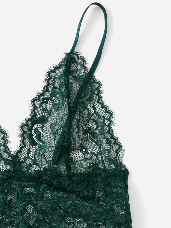 Classic Sexy 4 pièces Ensemble de lingerie à dentelle en tulle & Peignoir & Ceinture