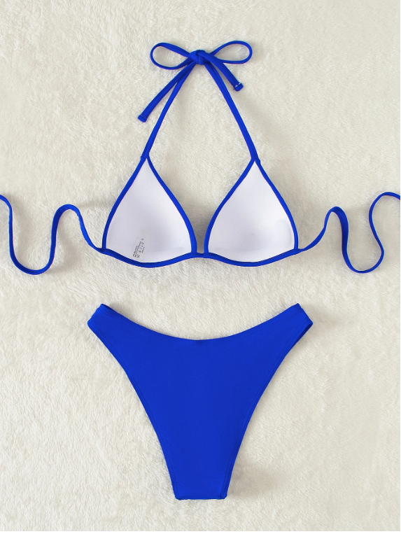Swim Basics Bikini push-up unicolore pour la plage d'été