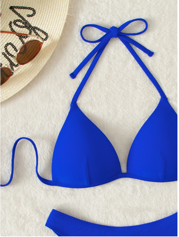 Swim Basics Bikini push-up unicolore pour la plage d'été