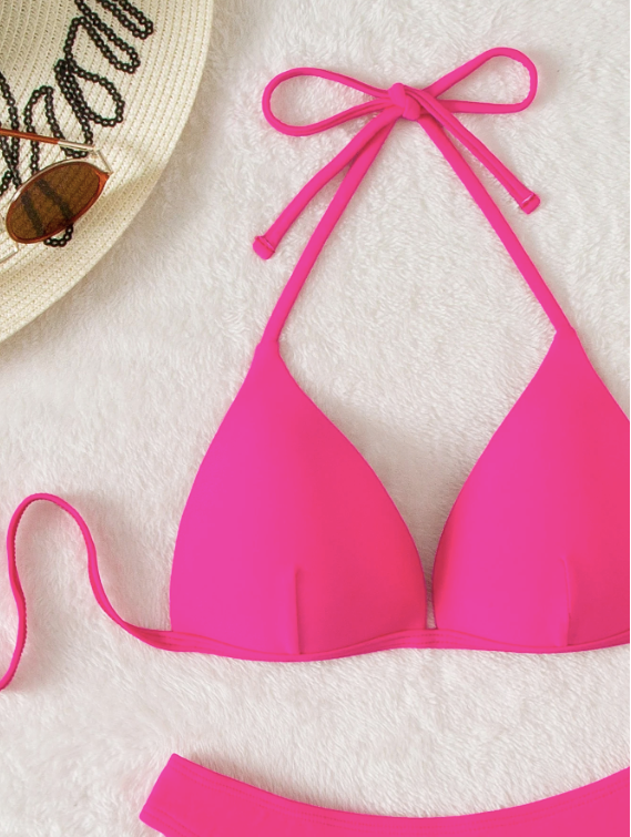 Swim Basics Bikini push-up unicolore pour la plage d'été