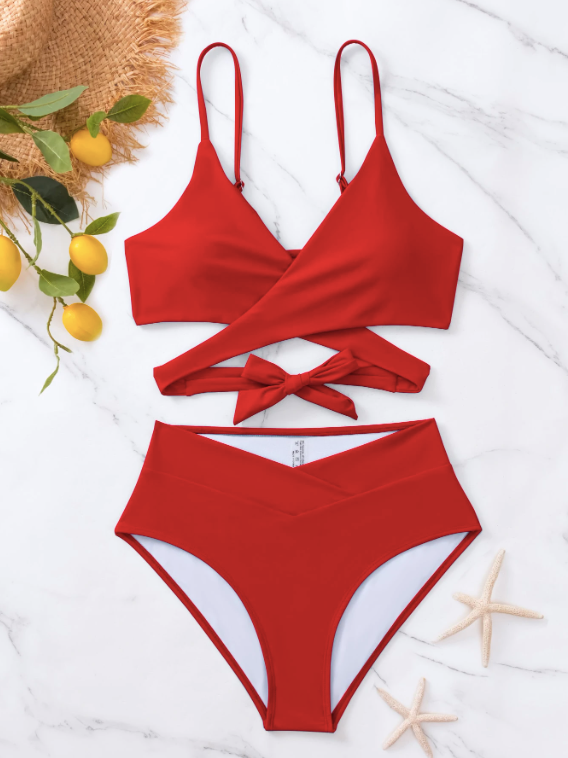Swim Mod Bikini minimaliste de couleur unie 2025, maillot de bain pour vacances à la plage en été