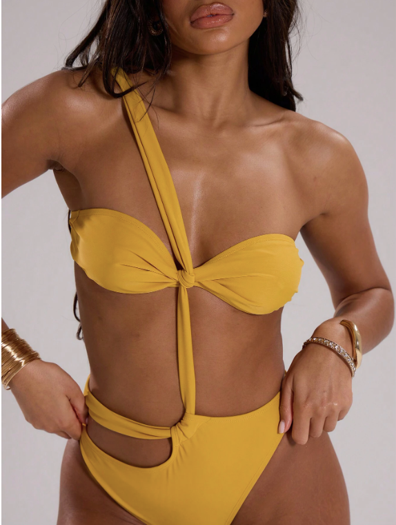 Musera Resort Maillot de bain une-pièce d'été décontracté, coupé à nouer, élégant, pour vacances balnéaires