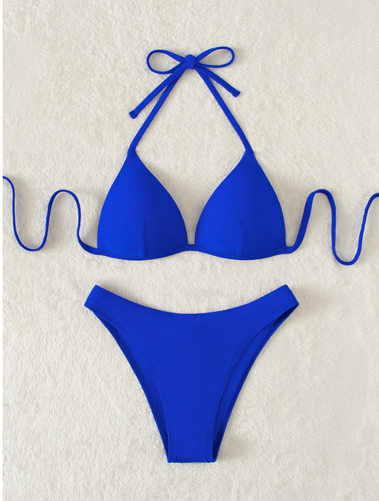 Swim Basics Bikini push-up unicolore pour la plage d'été