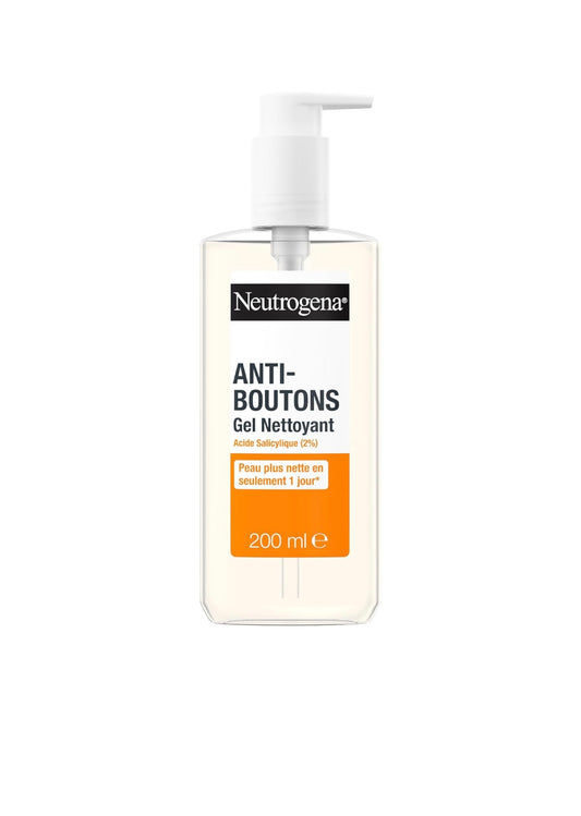 Neutrogena | Gel Nettoyant Anti-Boutons (flacon-pompe de 200 ml) – Nettoyant visage à l'acide salicylique (2%) – Élimine l'excès de sébum et les impuretés pour une peau plus nette en seulement 1 jour*